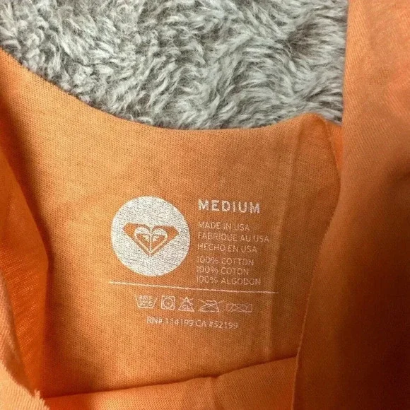 Roxy Women’s Orange Tank Top Size M 100% Cotton NWT - Picture 11 of 14